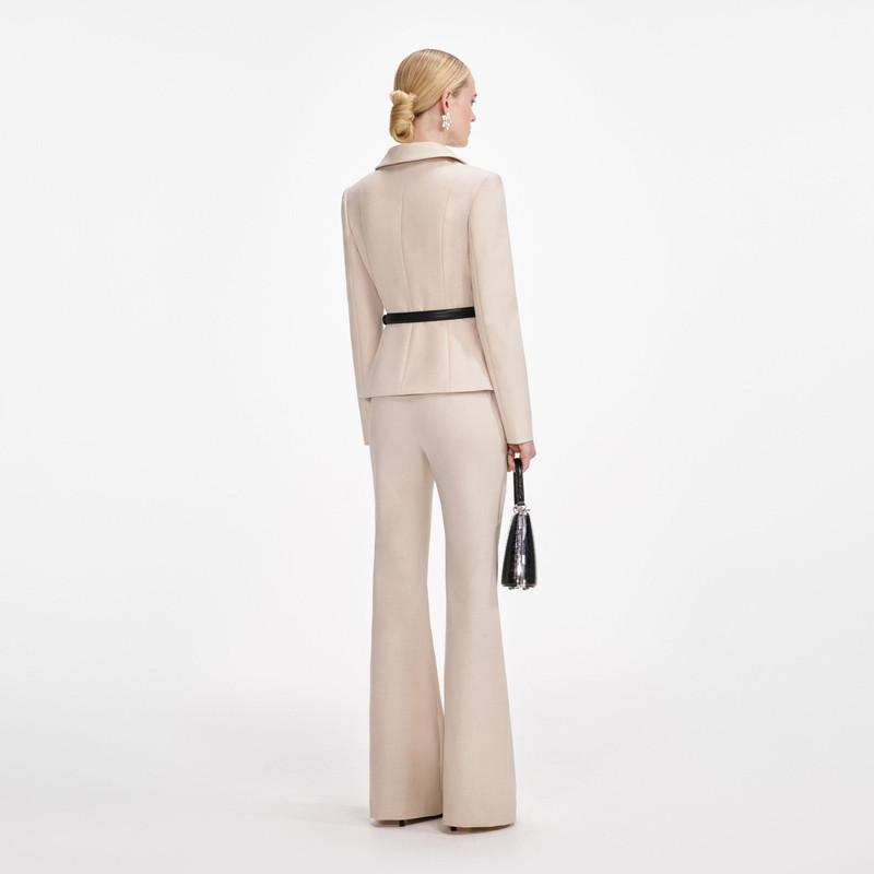 self-portrait Beige Twill Jumpsuit outlook
