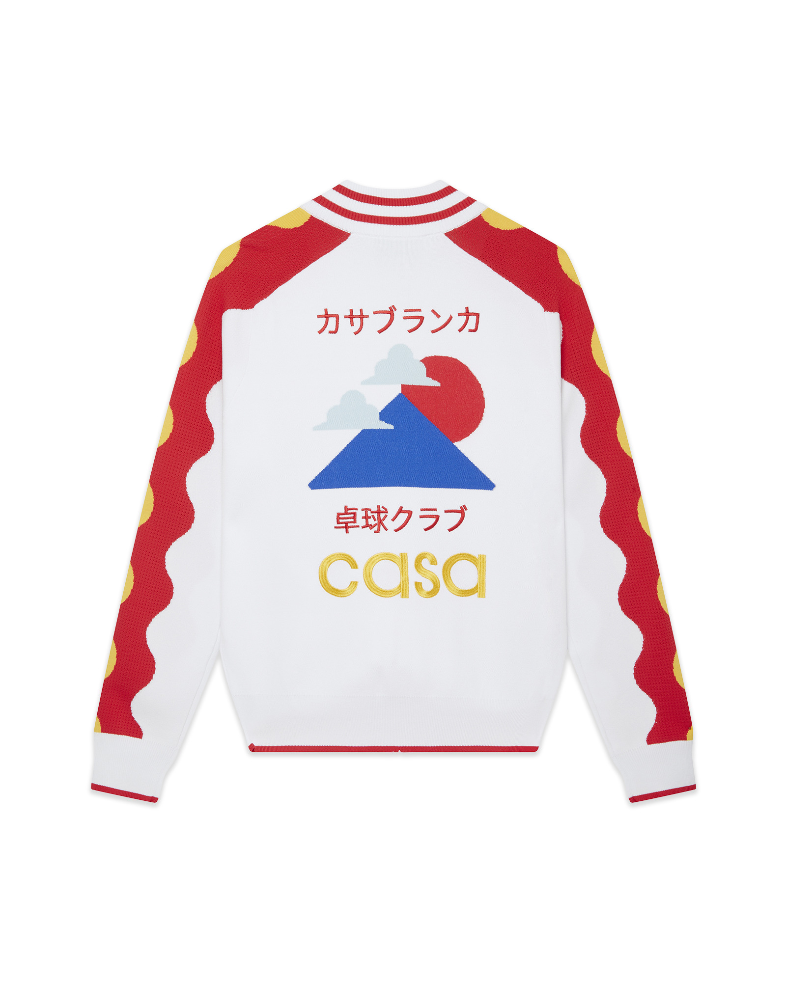 Red Wave Knit Tracksuit Top - 2