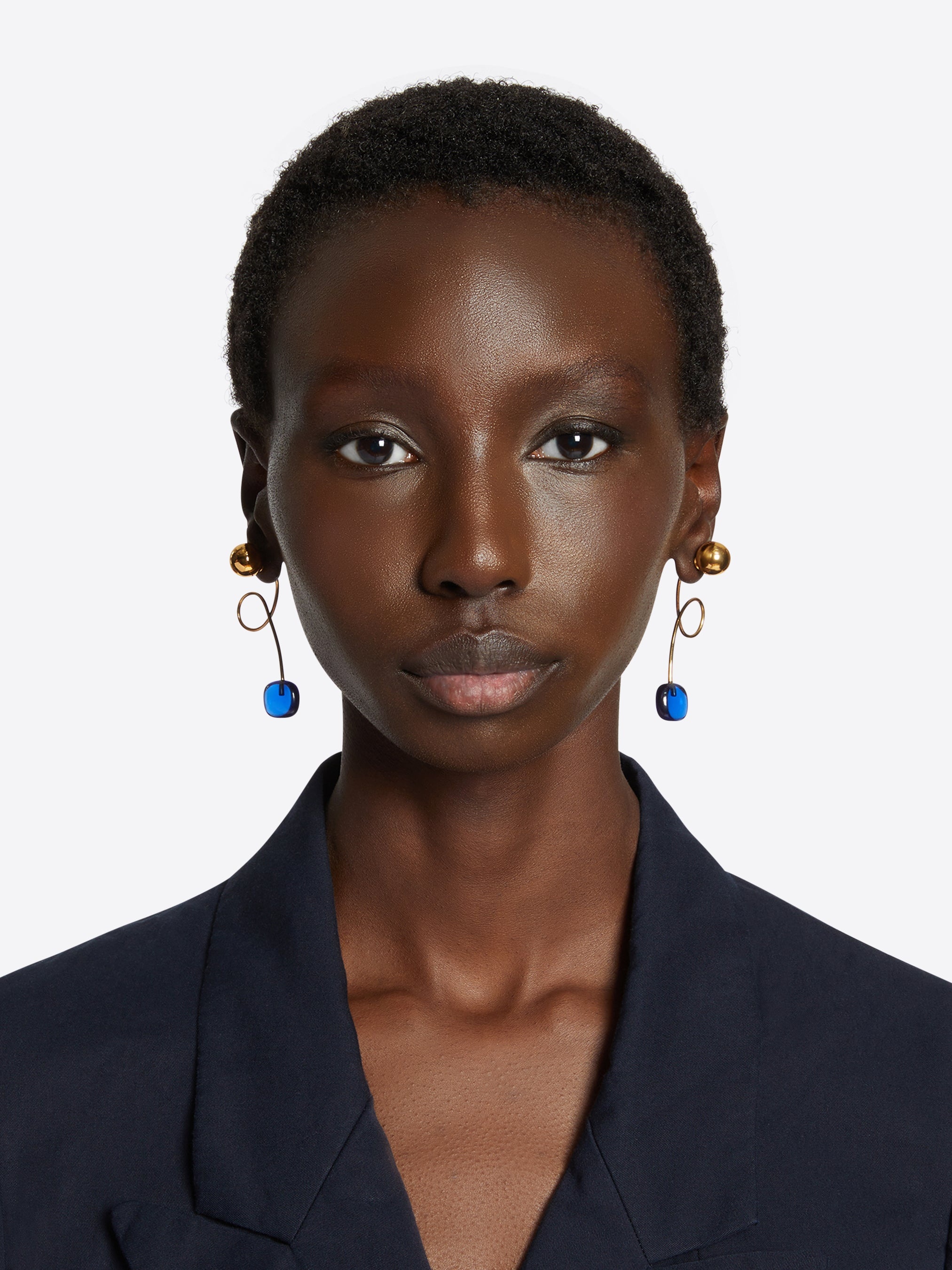 GLASS STUD EARRINGS - 4