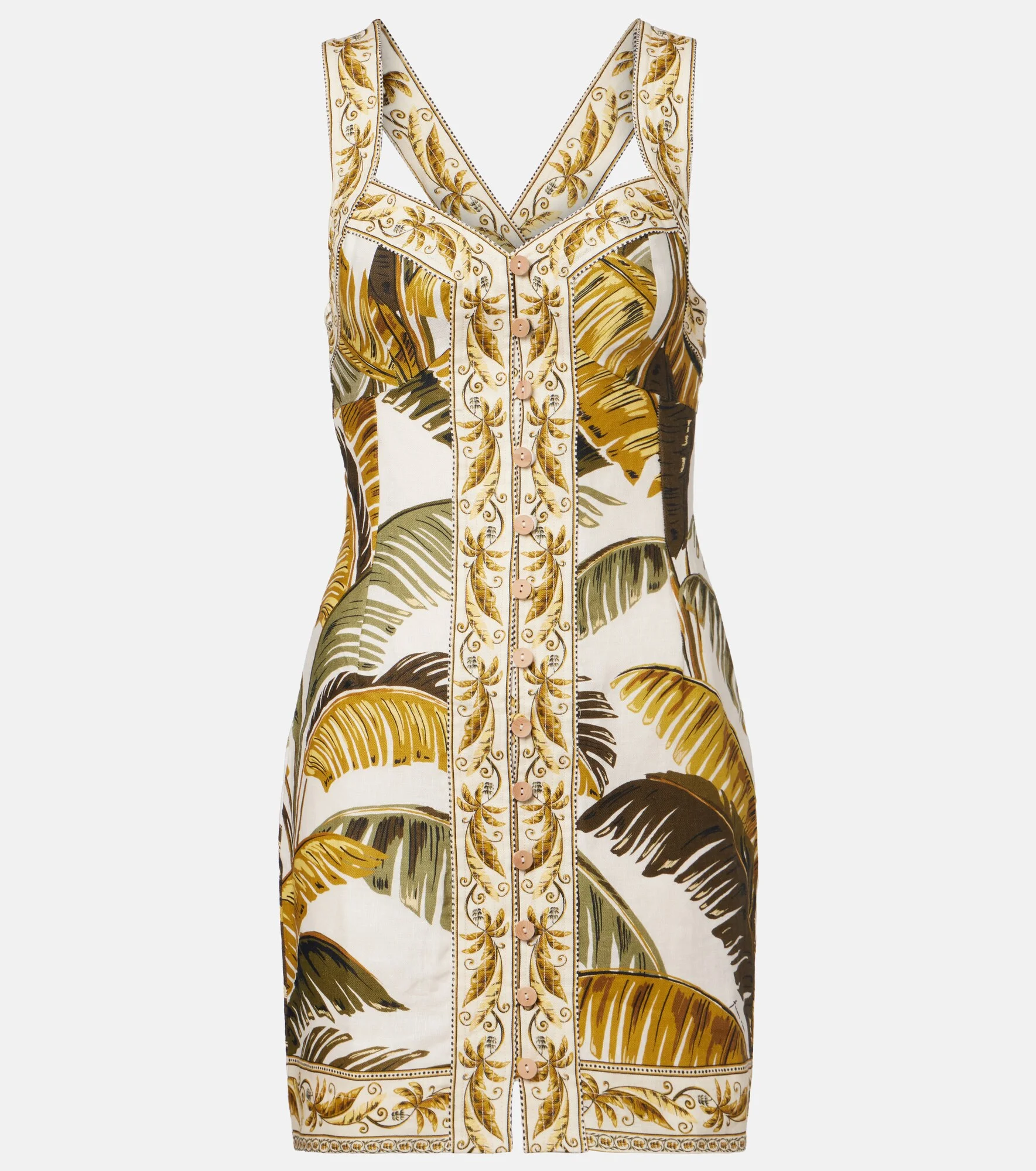 Printed linen shirt dress - 1