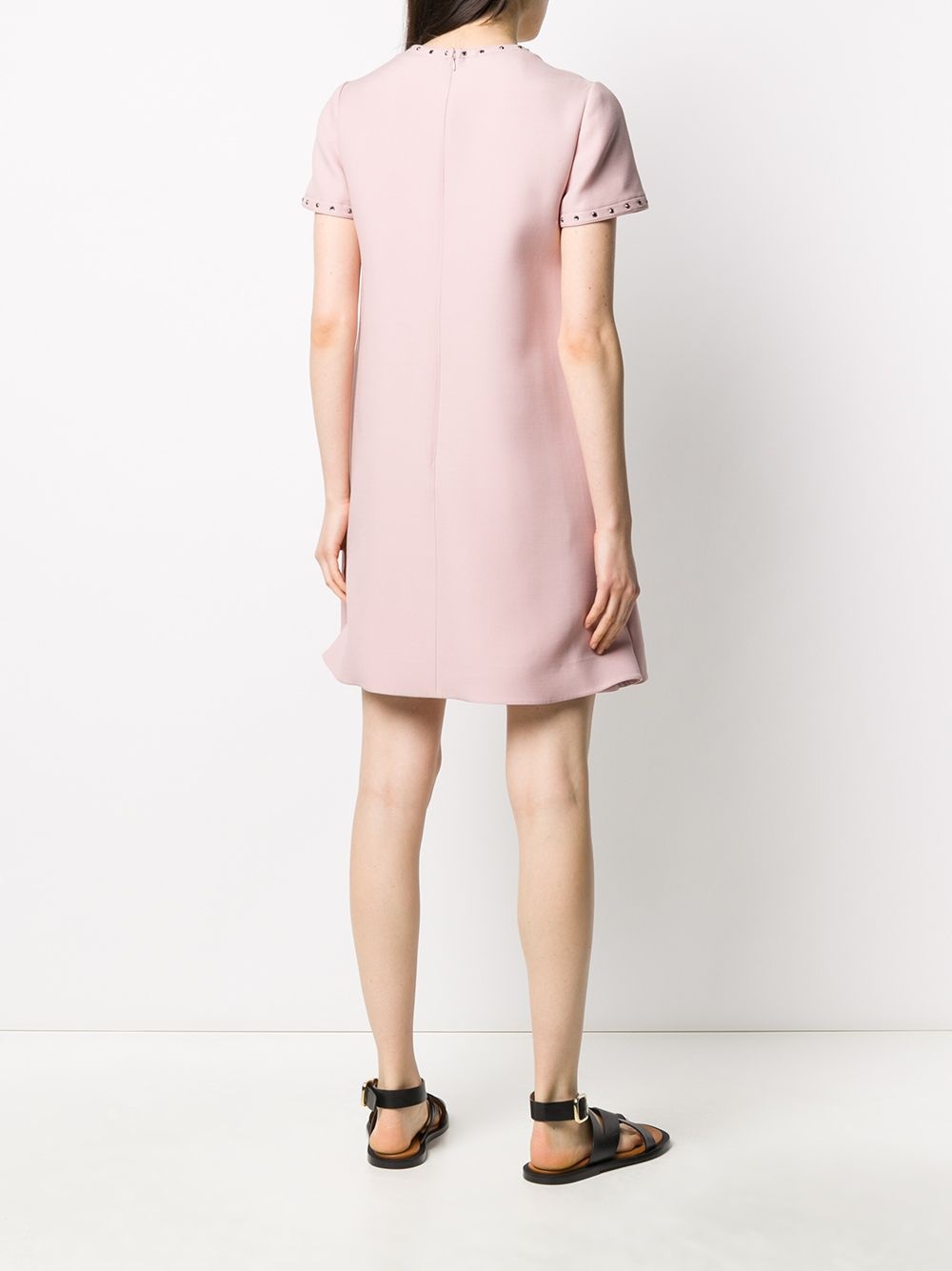 embellished trim flared dress - 4