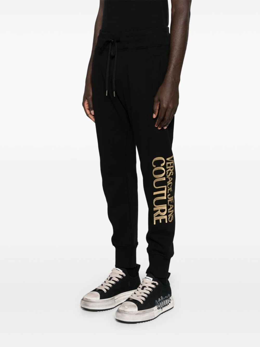 logo-print cotton track pants - 3