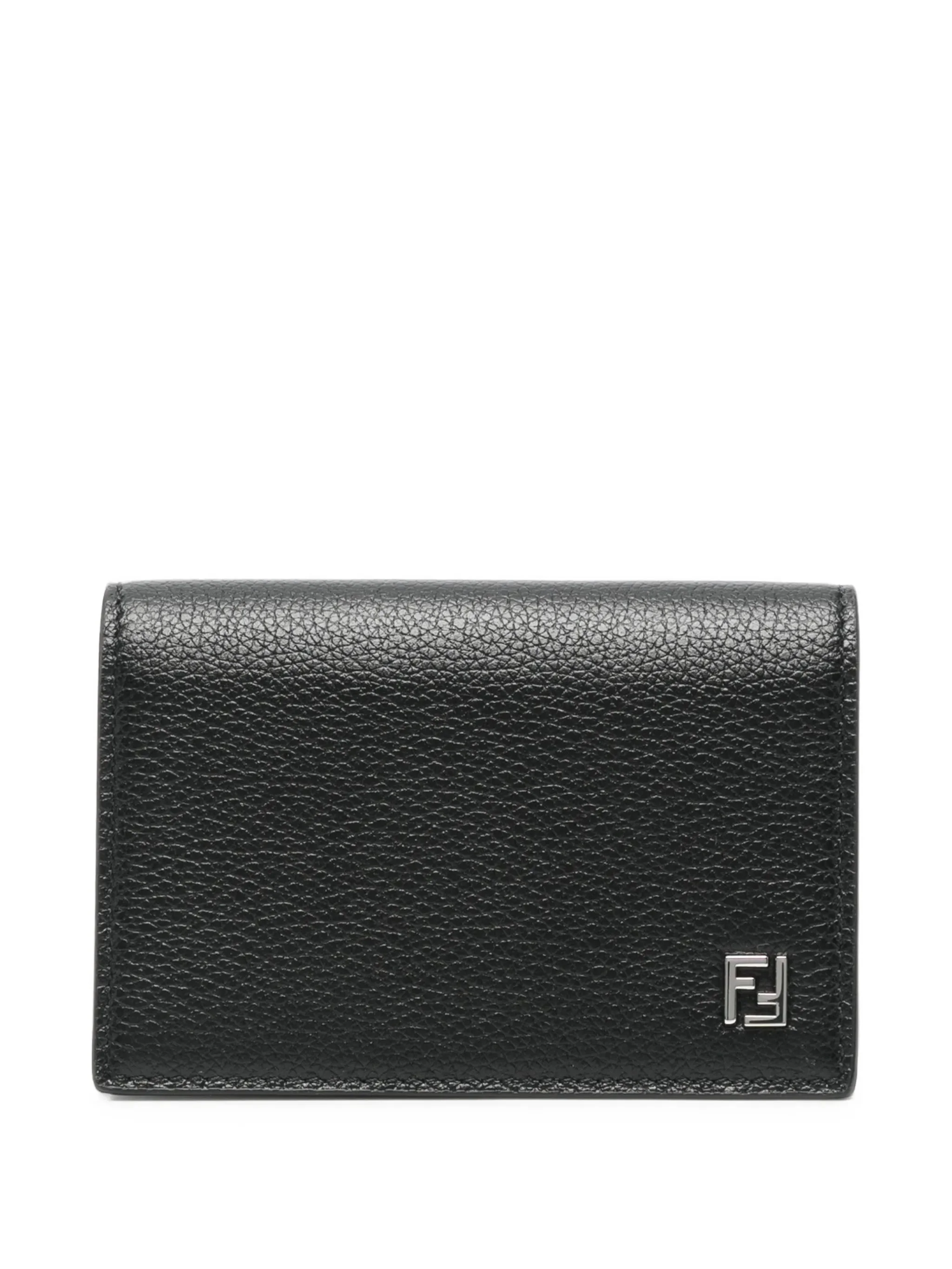Fendi Logo-plaque Pebbled-leather Wallet - 1