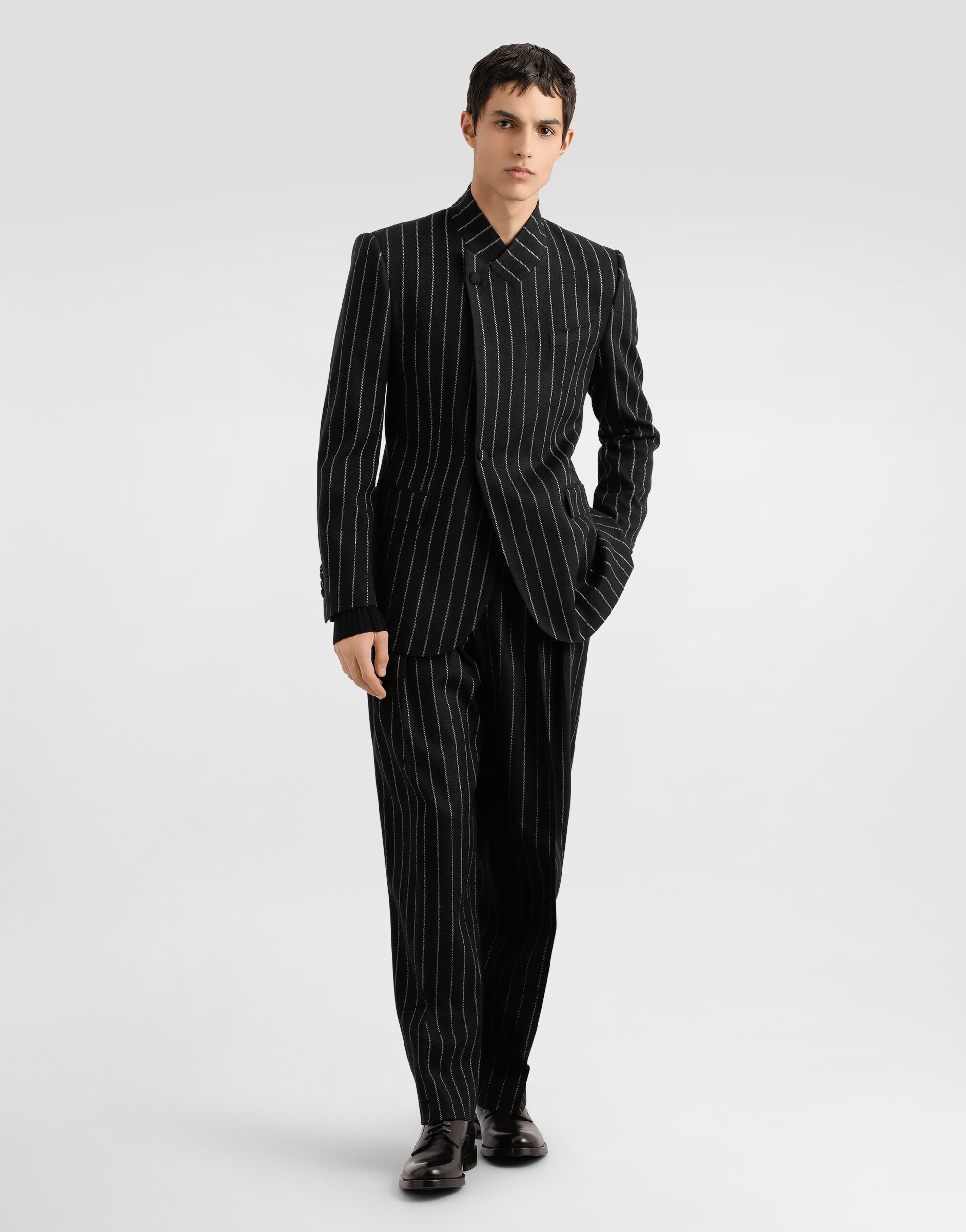 Single-breasted sicilia jacket in stripedwool - 2