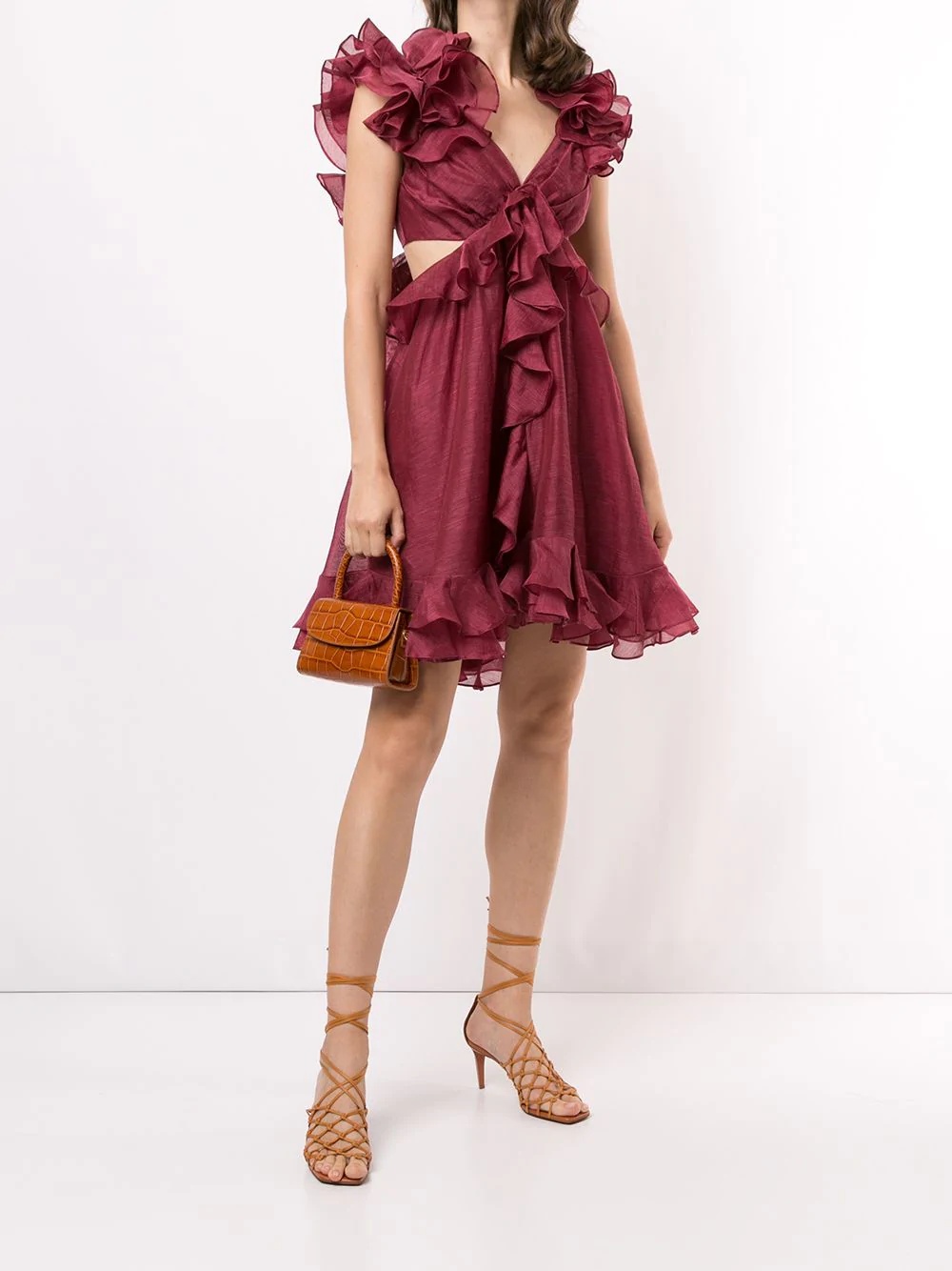 ruffled cut-out dress - 2