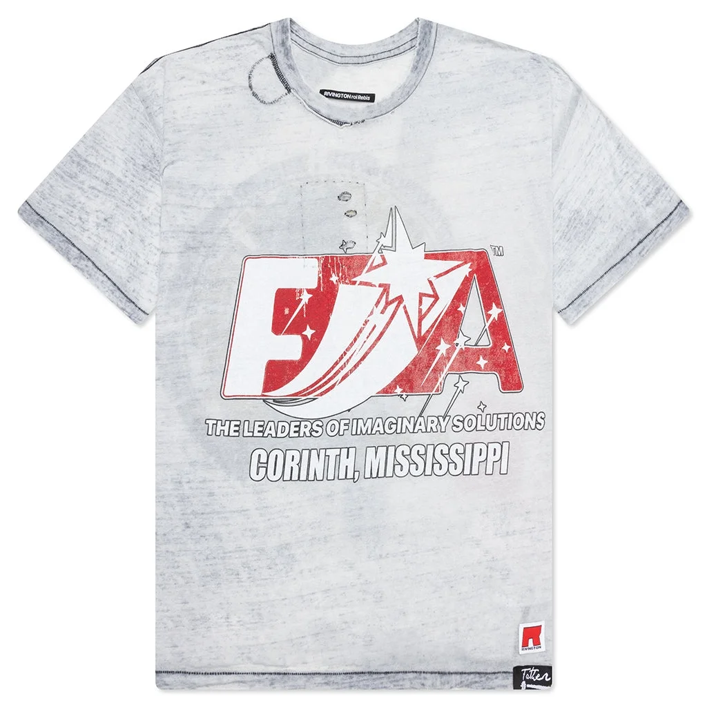 FOUNDING NARRATIVE TEE - BLUE BURNOUT - 1