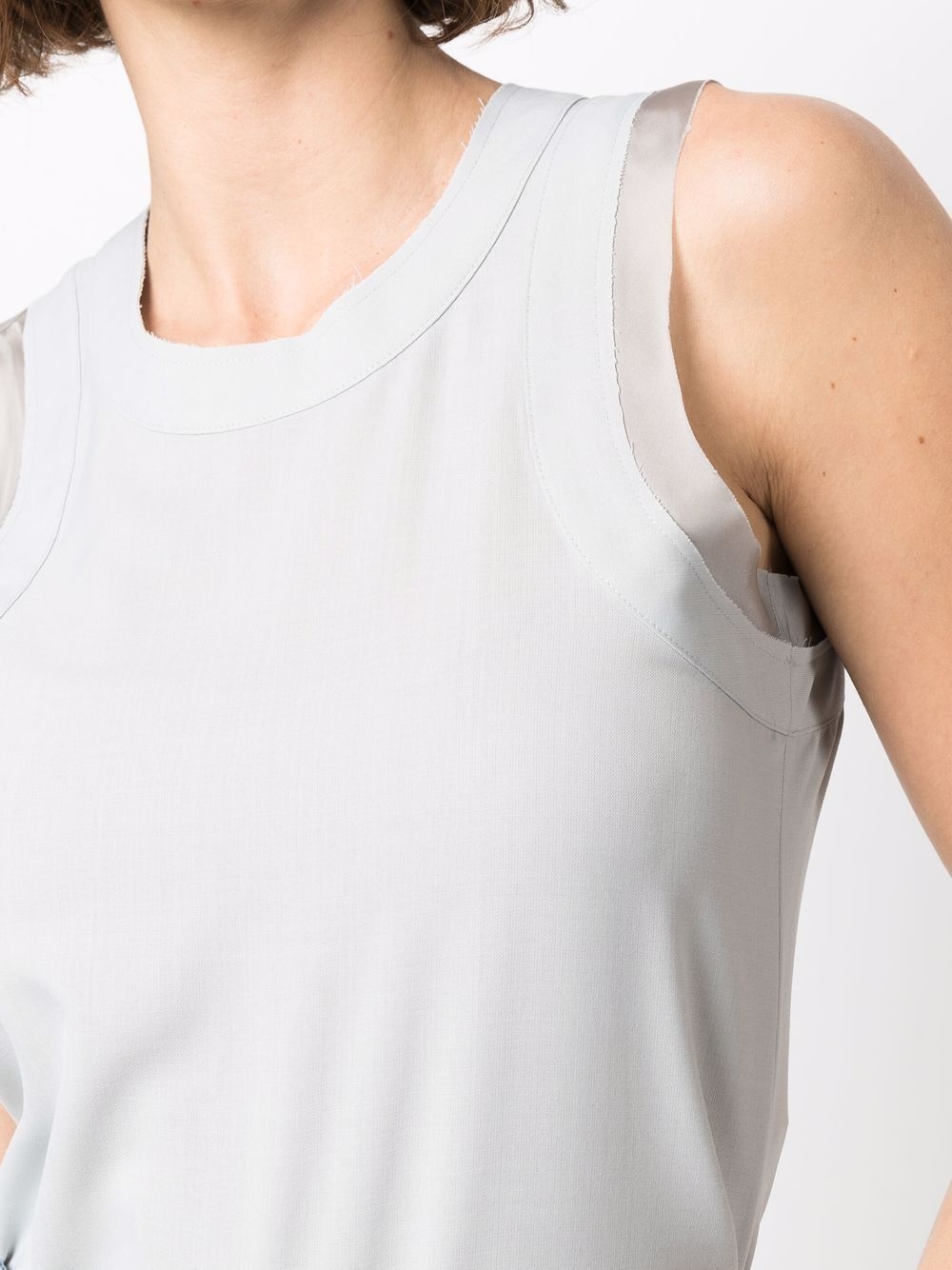 zipped-back round-neck tank top - 5