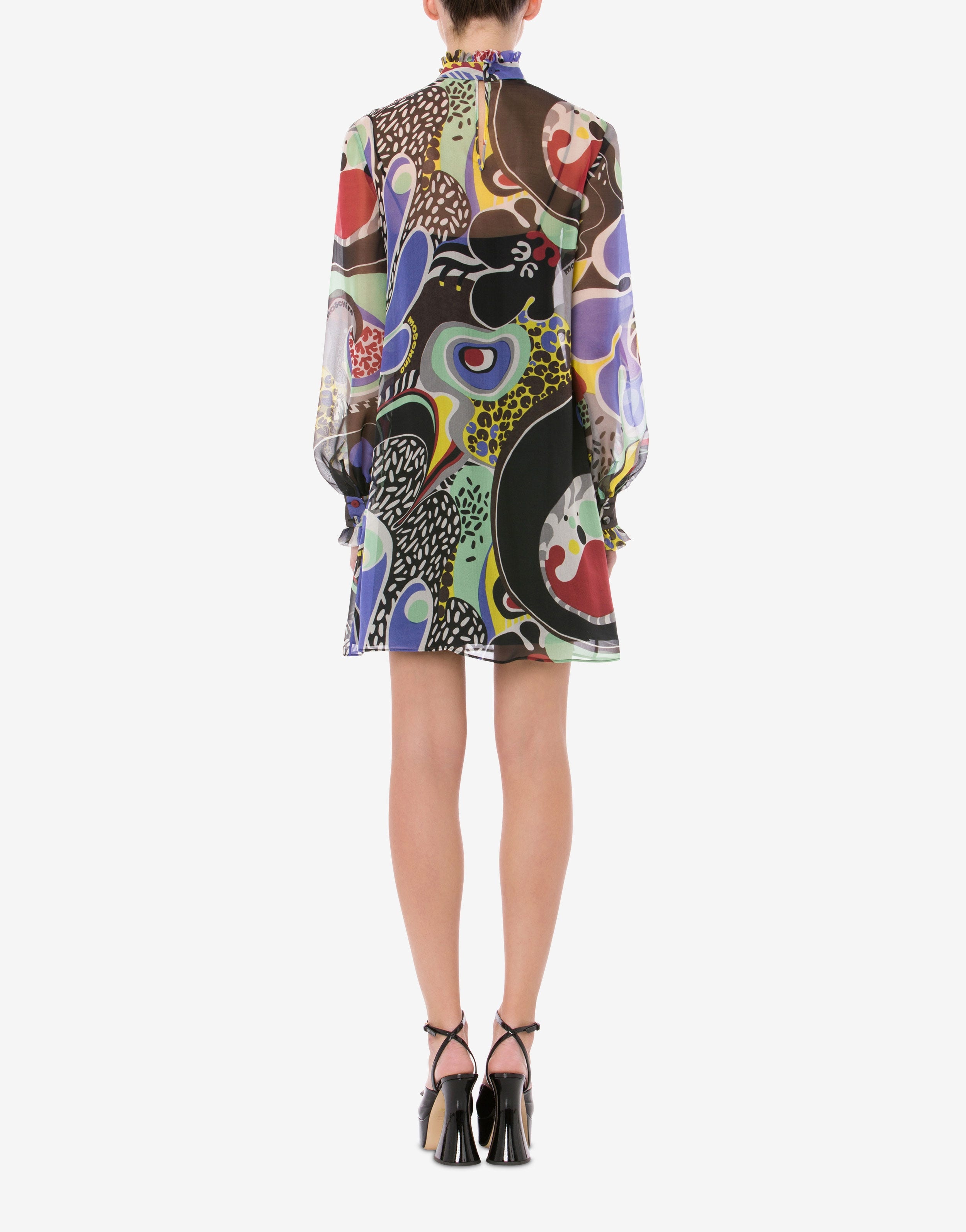 PSYCHEDELIC PRINT CHIFFON DRESS - 3