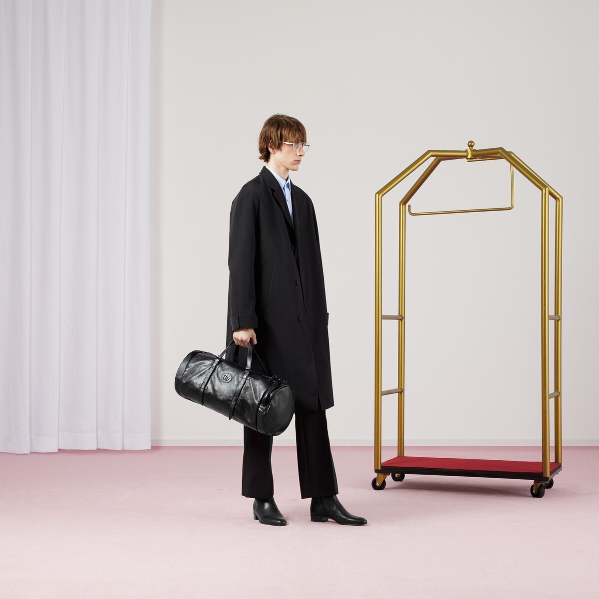 Large duffle bag with tonal Double G - 3