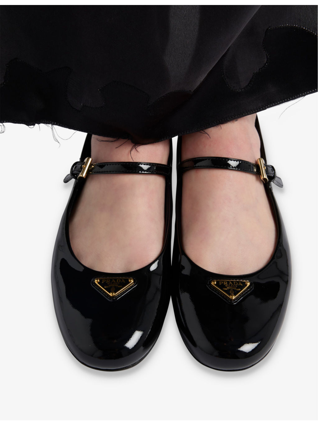 Brand-plaque patent-leather Mary Jane flats - 6