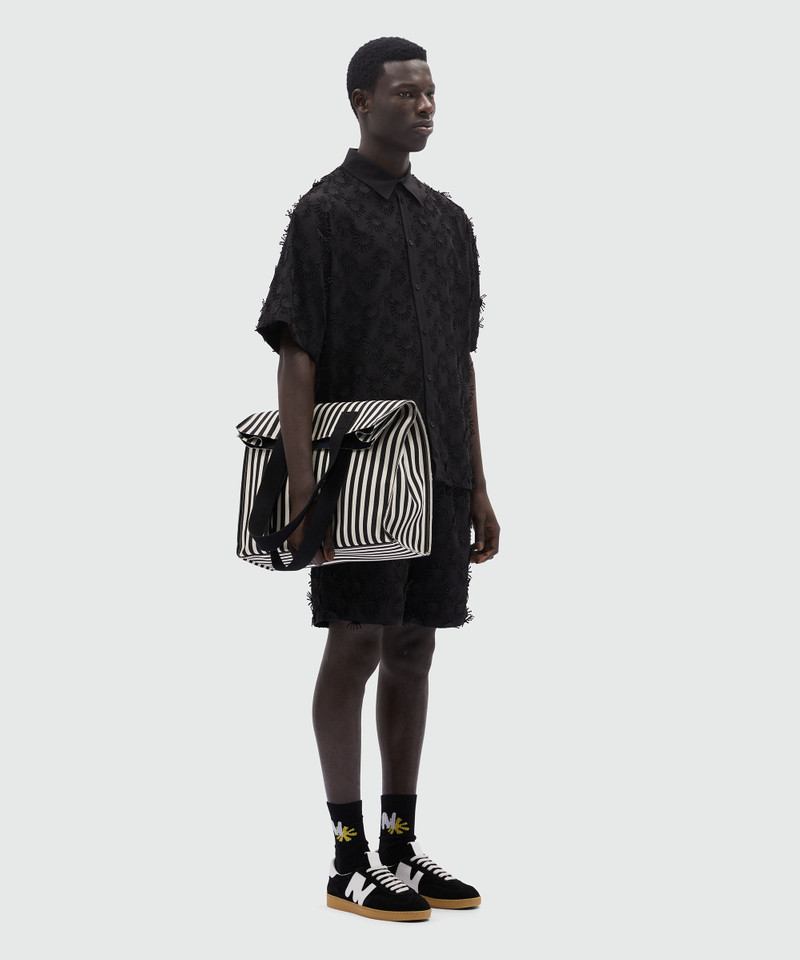 Black poplin shirt with all-over embroidery 4