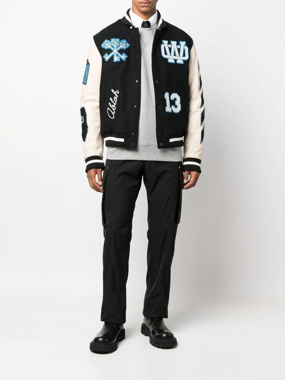 logo-patch varsity jacket - 2