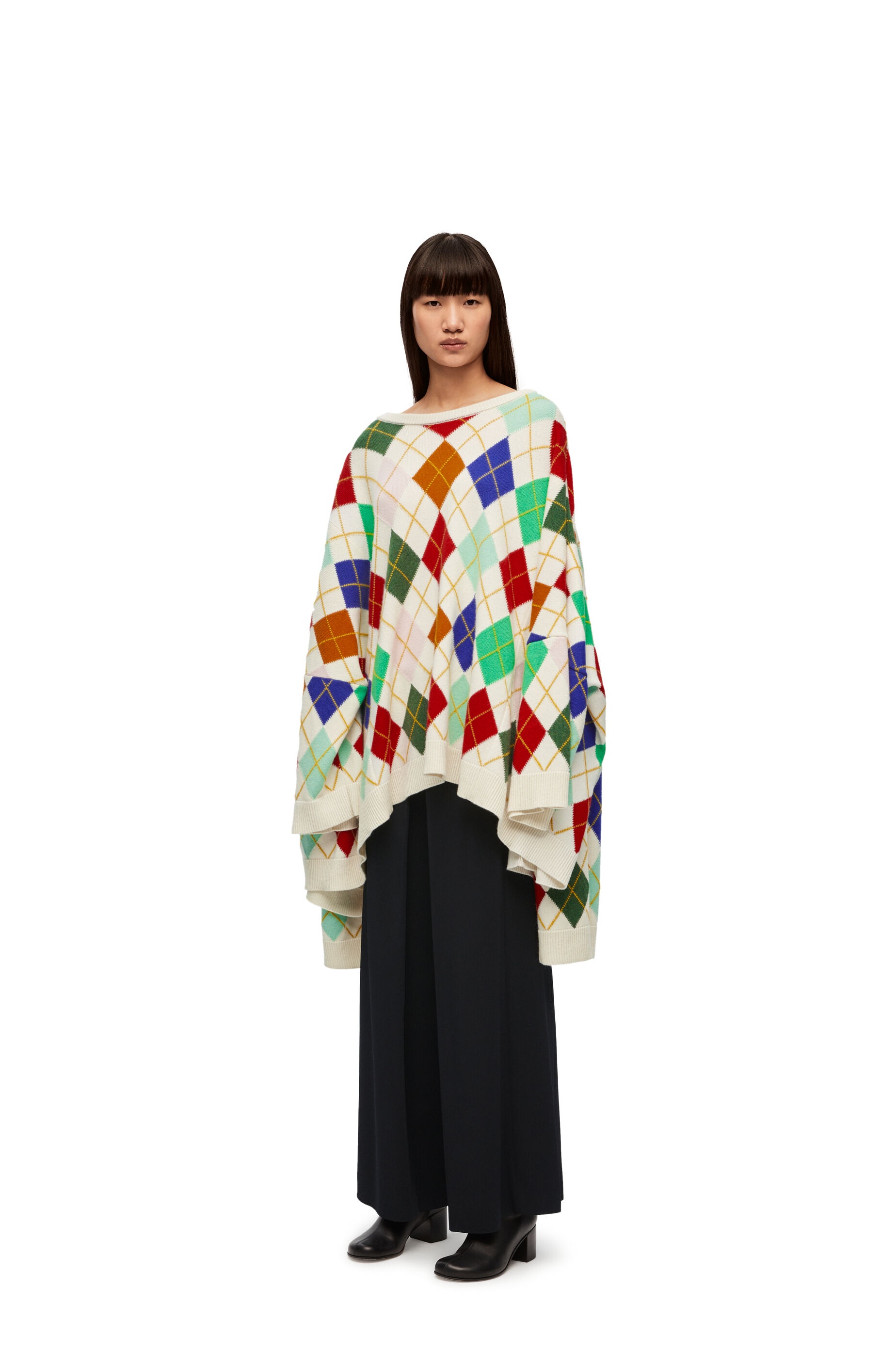 Oversized Argyle sweater in cashmere - 3