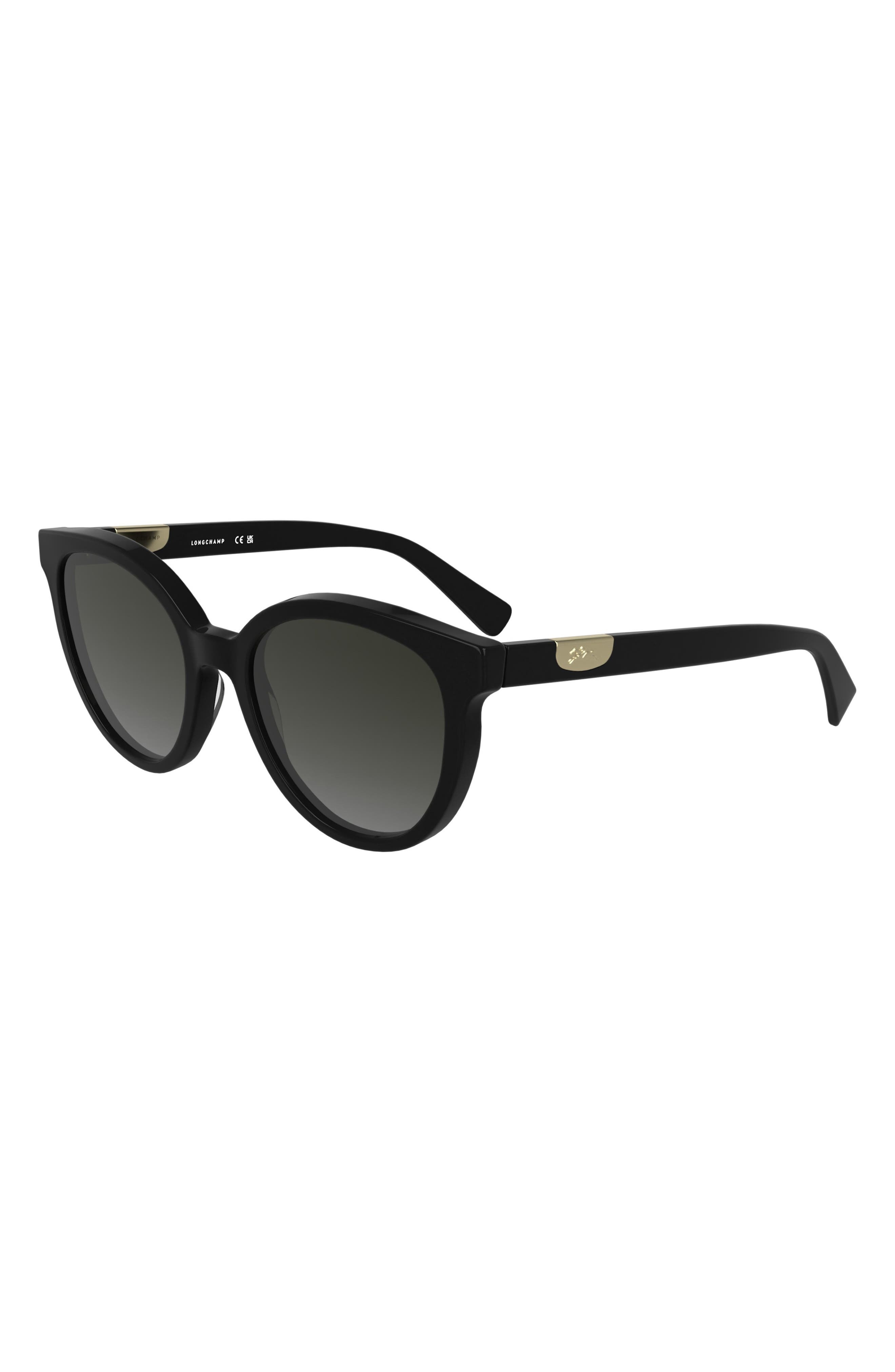 Longchamp Le Pliage 52mm Gradient Round Sunglasses in Black at Nordstrom - 2