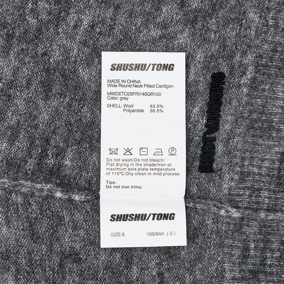 Wide Round Neck Fitted Cardigan - 3