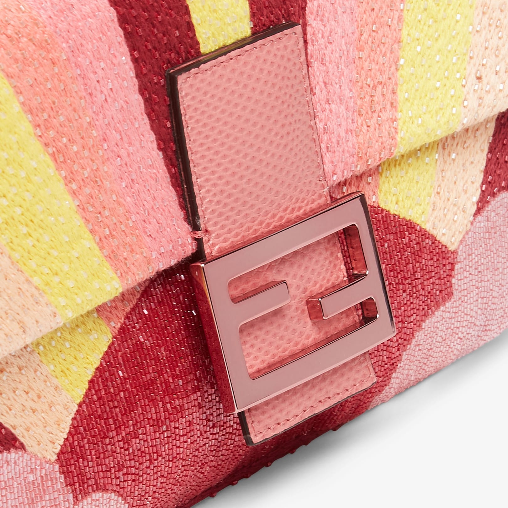 Medium 1997 Baguette bag made of satin with delicate all-over bead embroidery in pink and yellow emb - 5