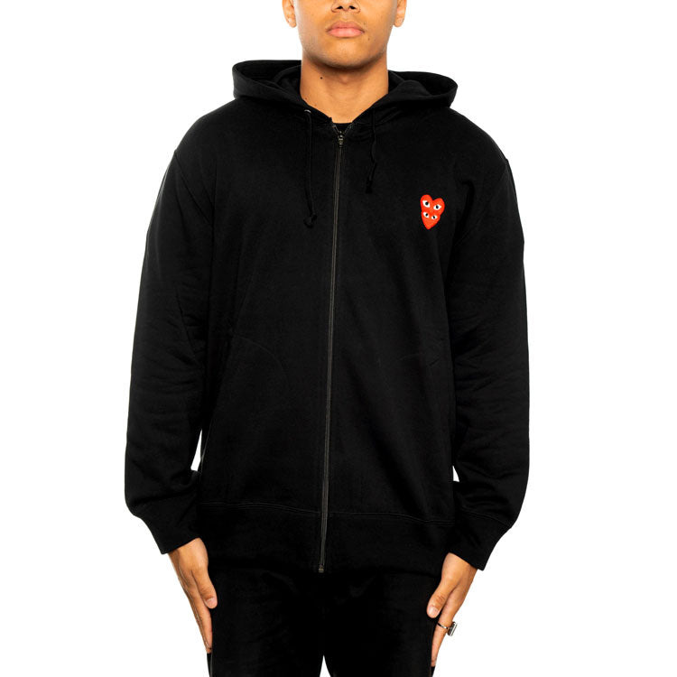 COMME des GARCONS PLAY Red Stacked Heart Zip Up Hoodie AZ-T294-051-1 - 3
