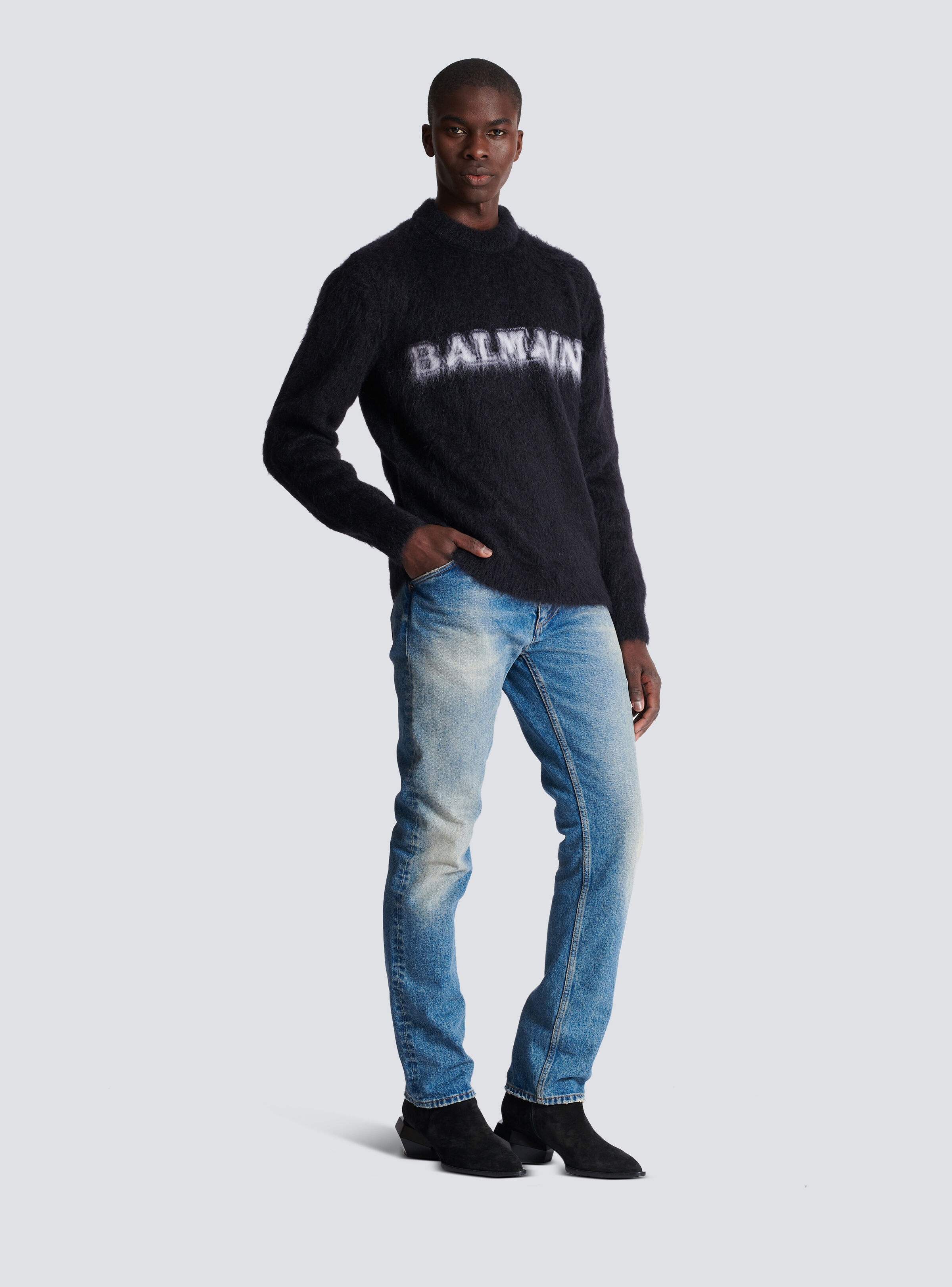 Retro Balmain jumper in brushed mohair - 3