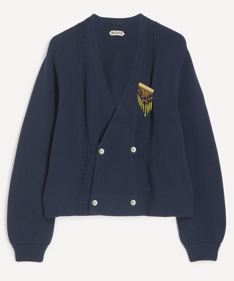 Navy Double-Breasted Cardigan 1
