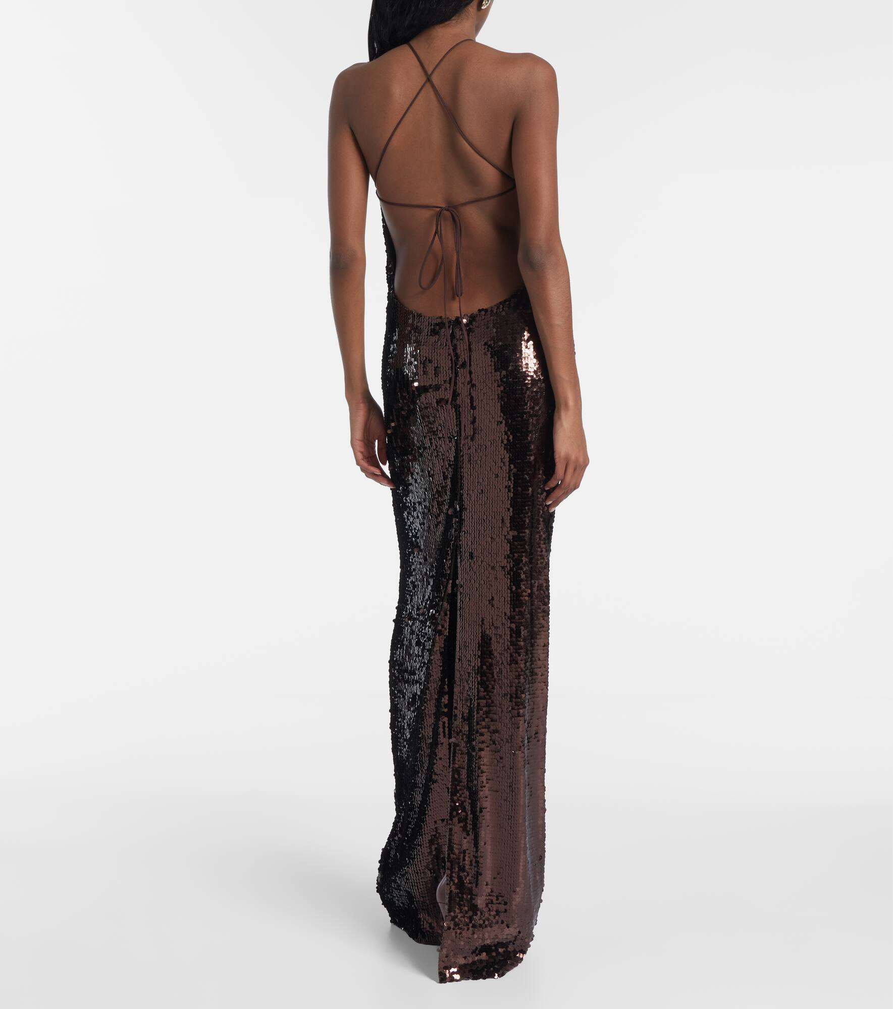 Floral-appliqué maxi dress - 3