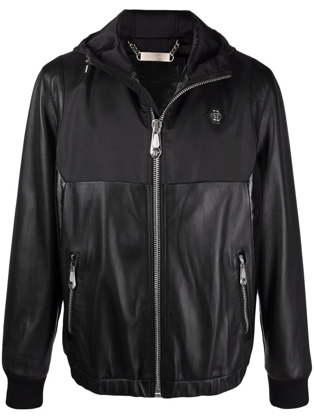 leather panelled jacket - 1