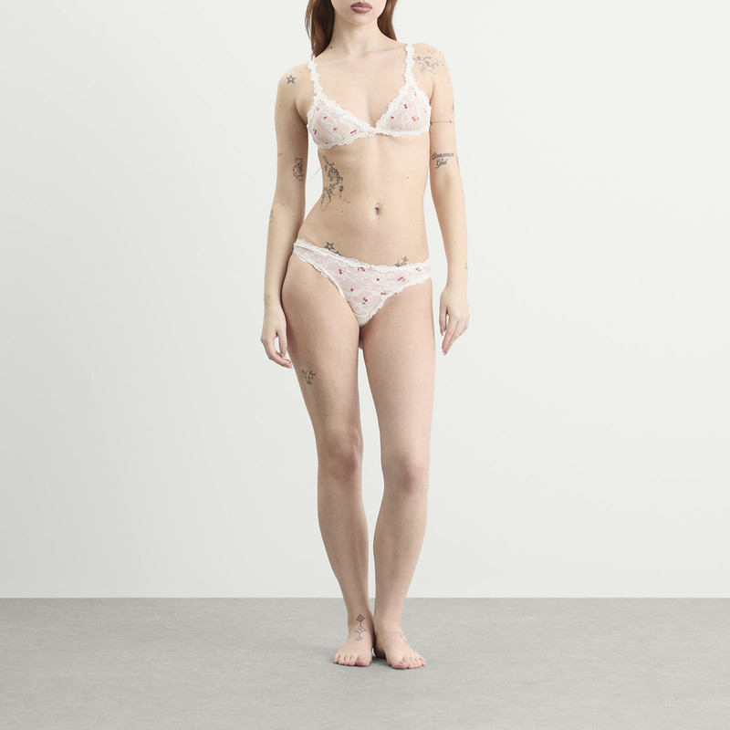 SKIMS SKIMS Stretch Lace Dipped Thong outlook