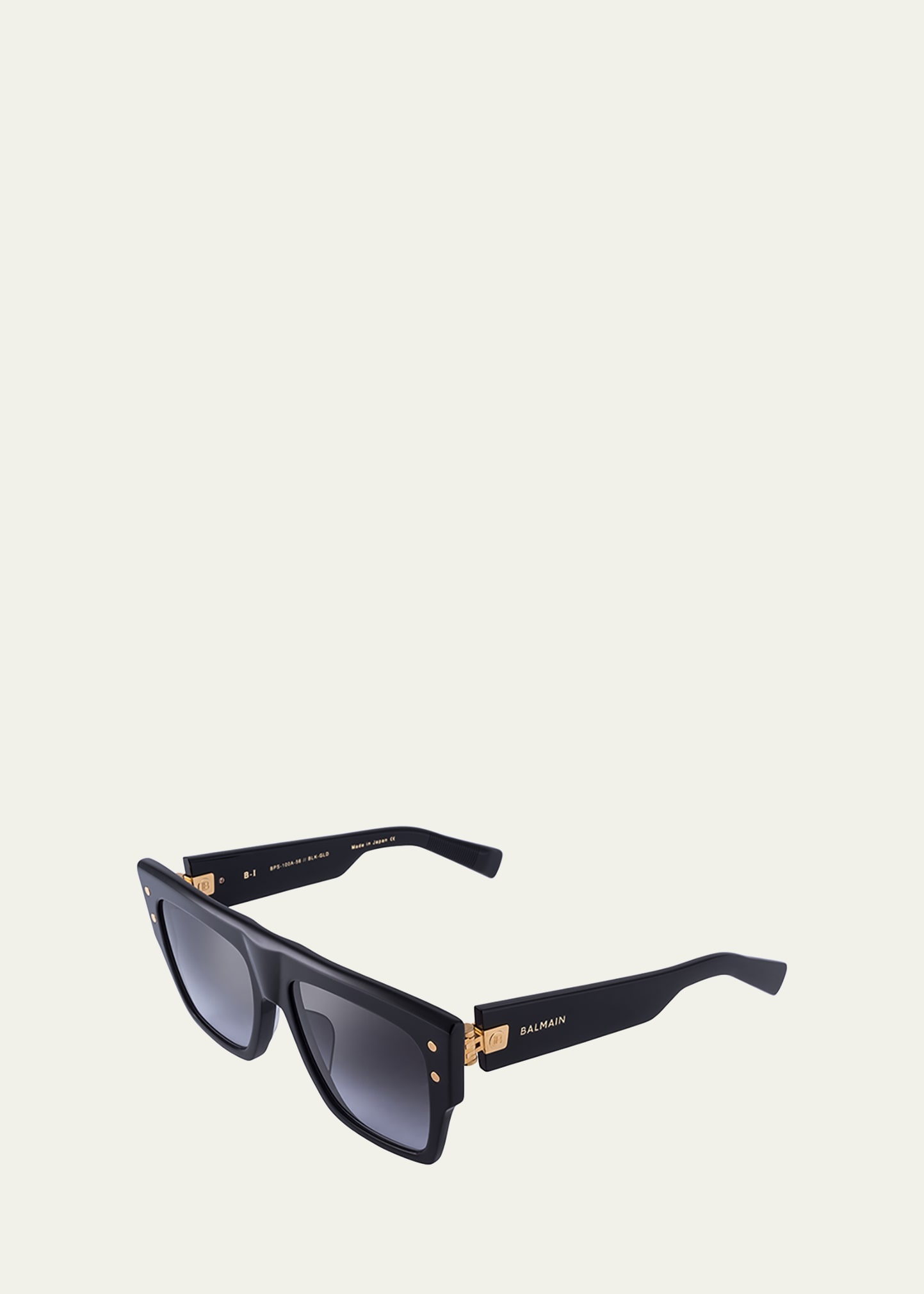 Balmain Logo Square Acetate & Titanium Sunglasses