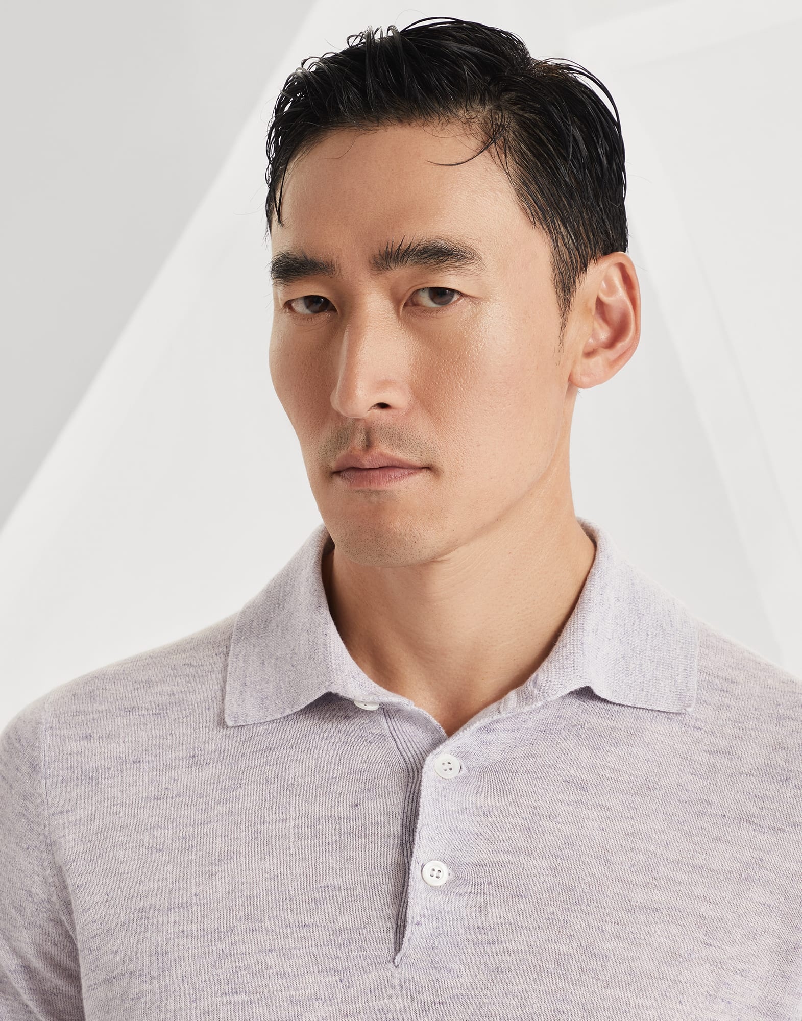 Linen and cotton knit polo - 3
