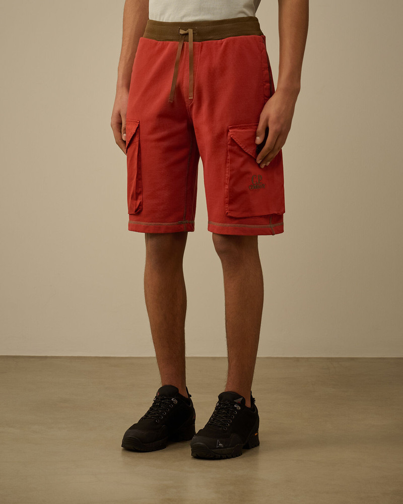 Diagonal Fleece Mixed Cargo Shorts 3