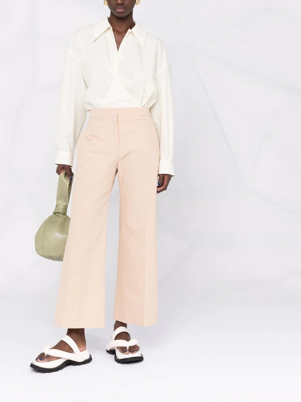 straight-leg cotton trousers - 2