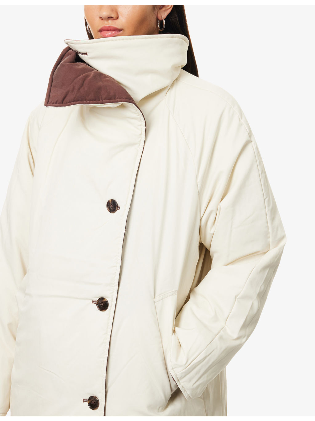 Annalise Reversible Quilted Woven Coat - 6