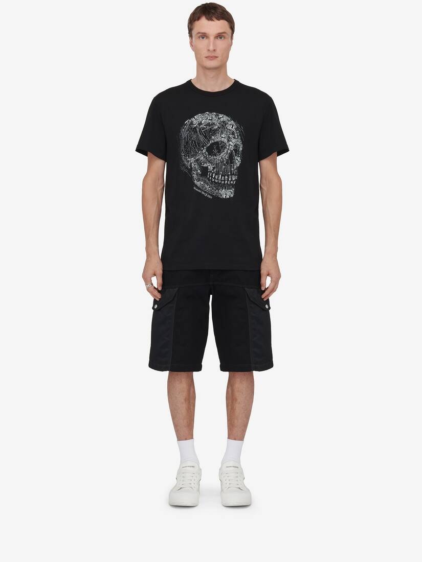 Men's Crystal Skull T-shirt in Black/white - 2