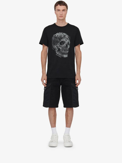 Alexander McQueen Men's Crystal Skull T-shirt in Black/white outlook
