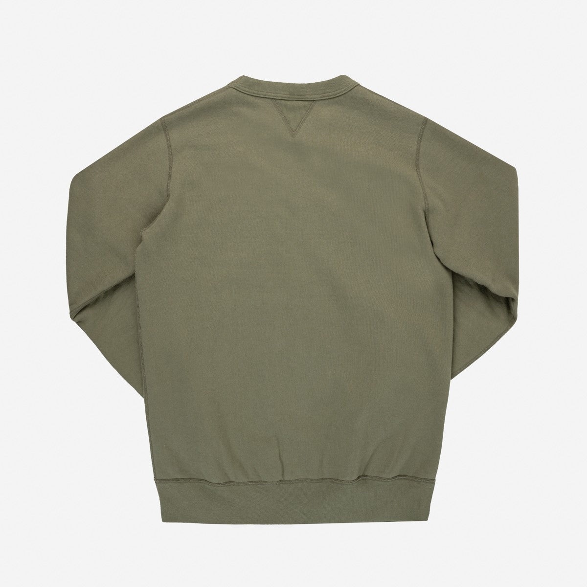 IHSW-69L-BLK 14oz Ultra Heavyweight Loopwheel Cotton Crew Neck Sweat - Olive - 3