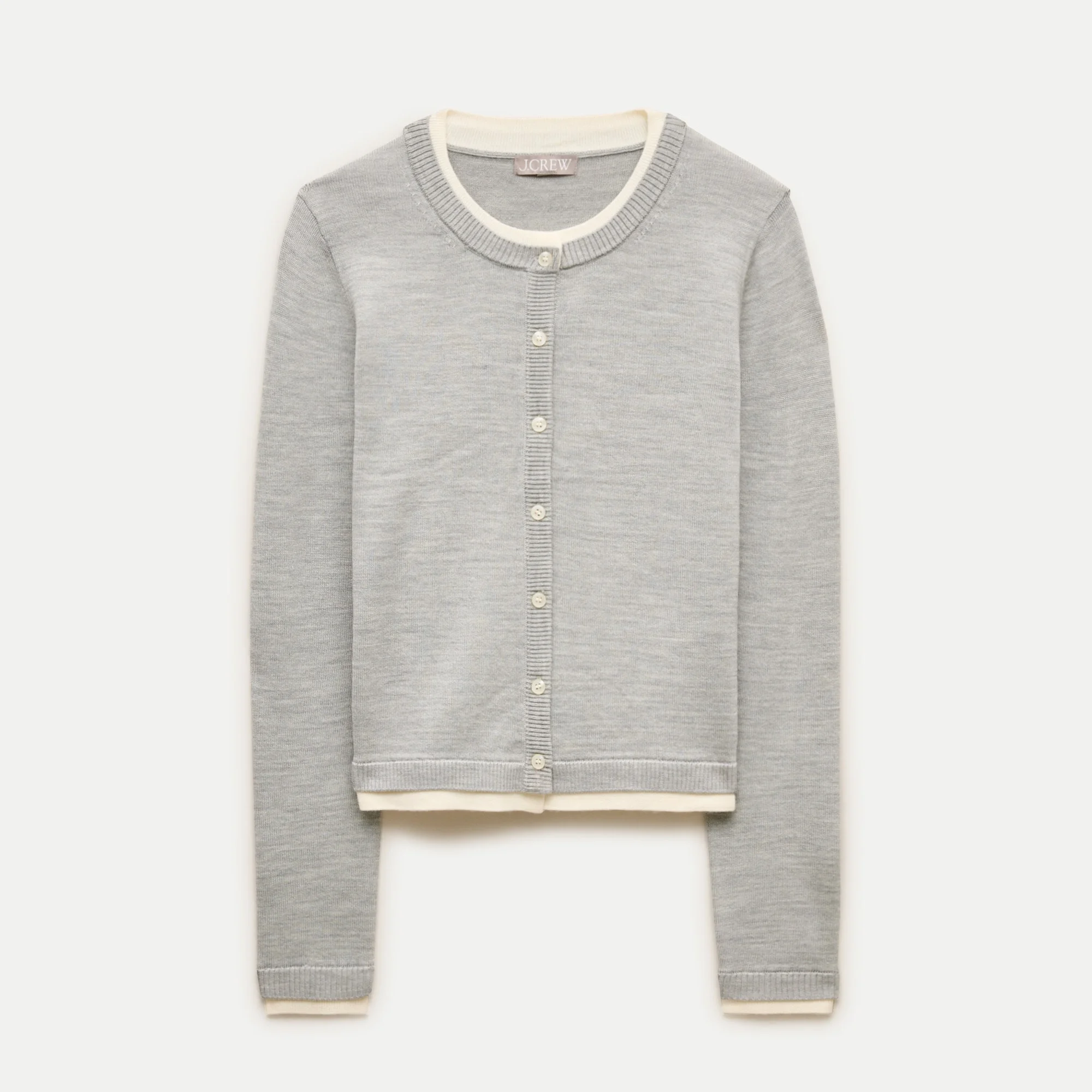 Double-layer cardigan in merino wool - 1