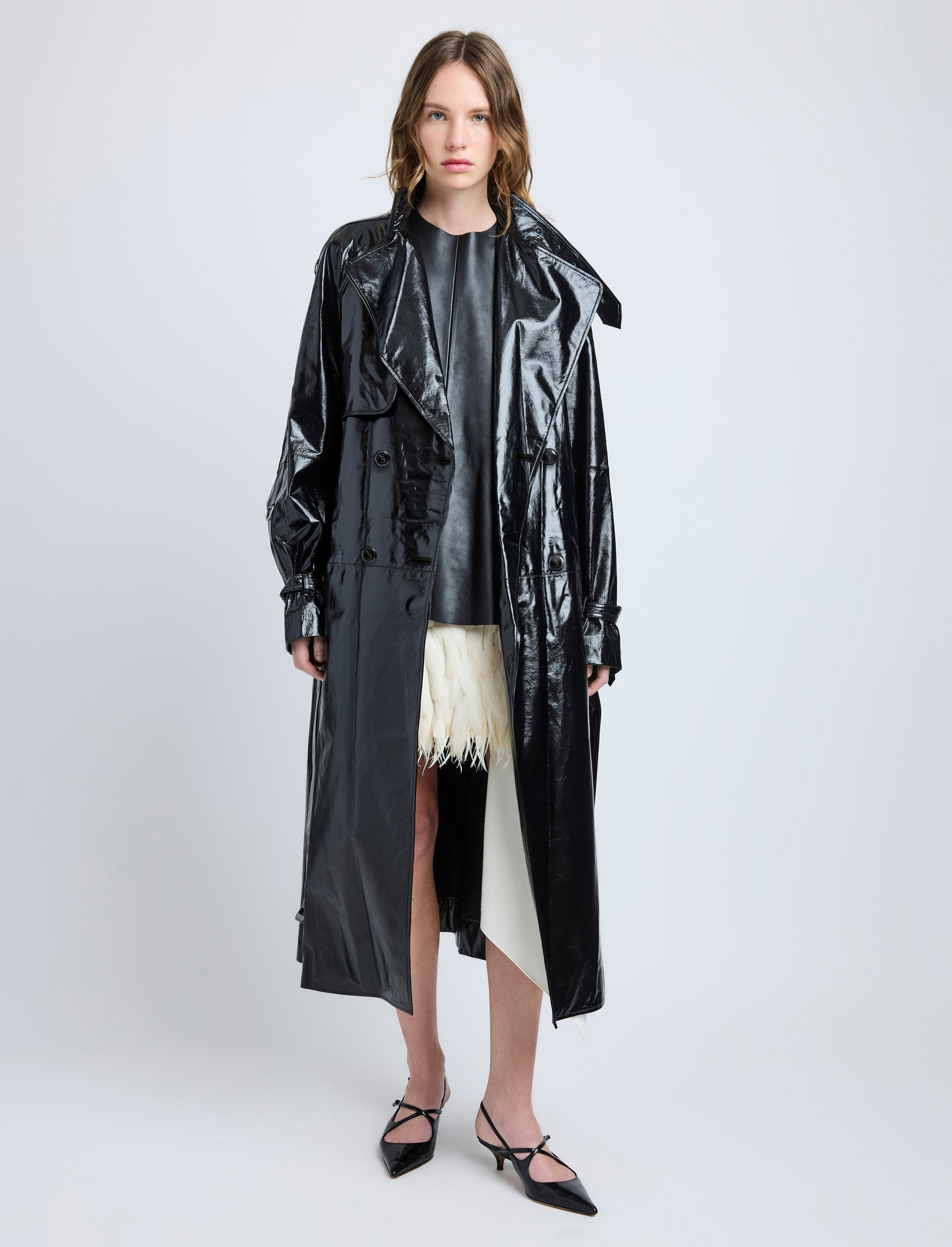 Sabina Coat in Lacquered Leather - 2