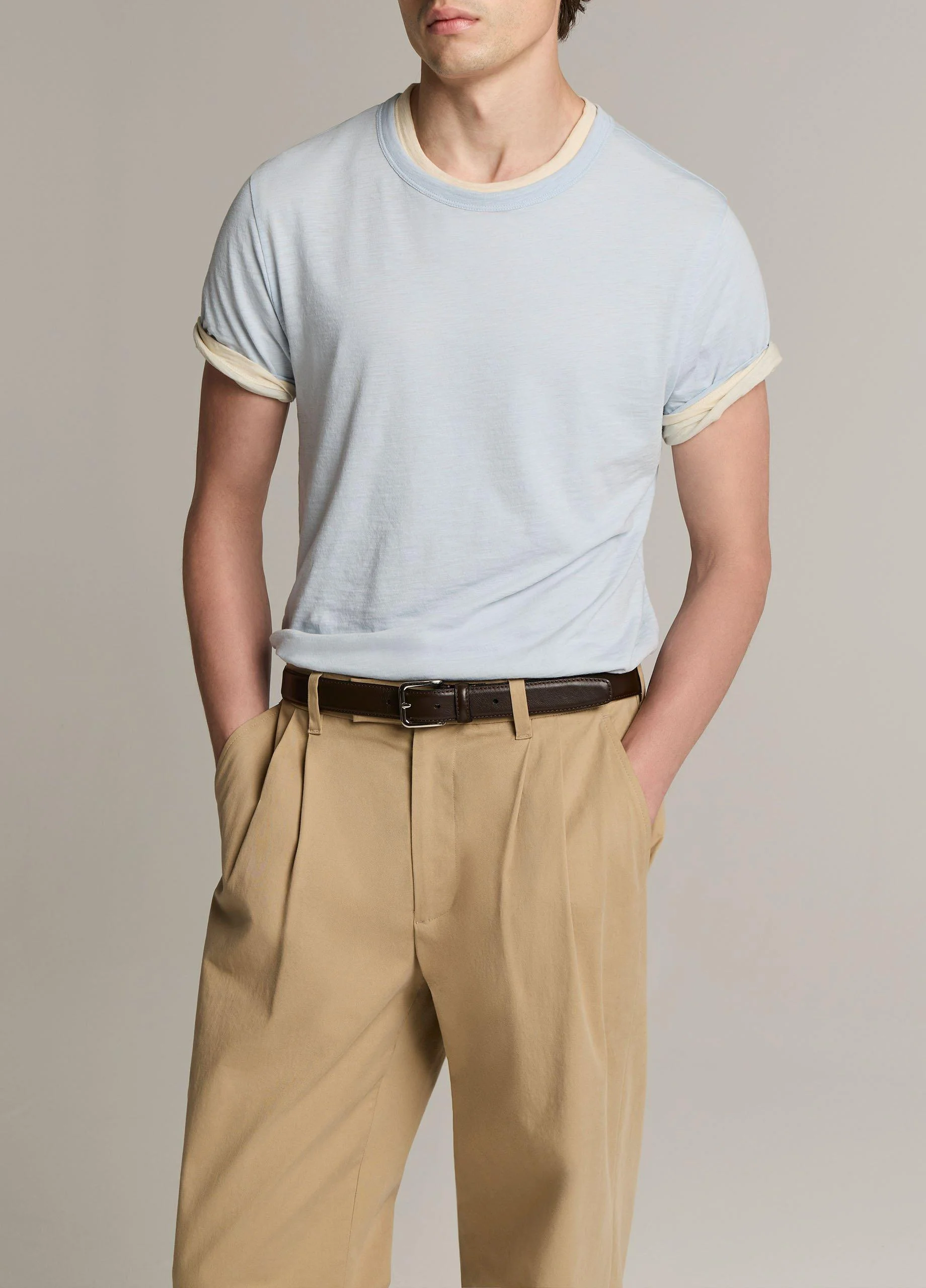 Double-Layer Pima Cotton T-Shirt - 1