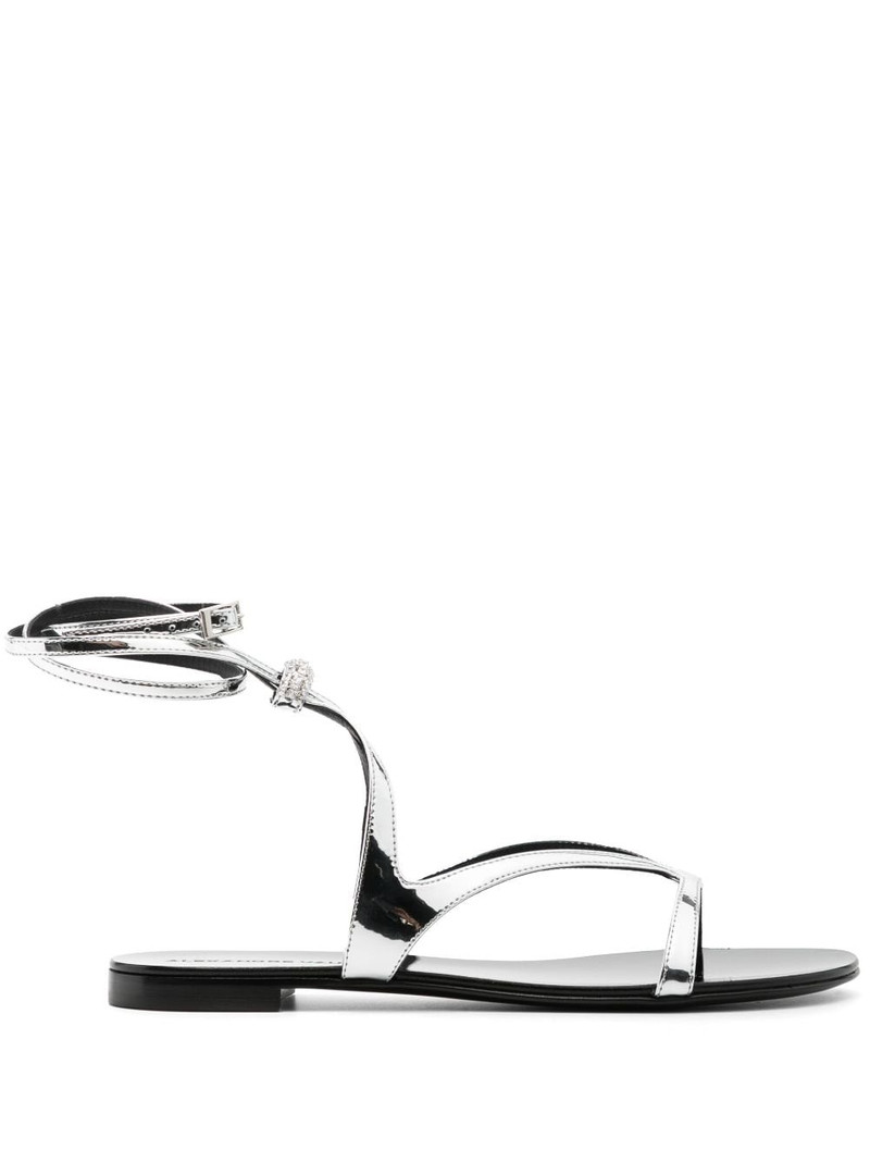 crystal-embellished flat sandals 1