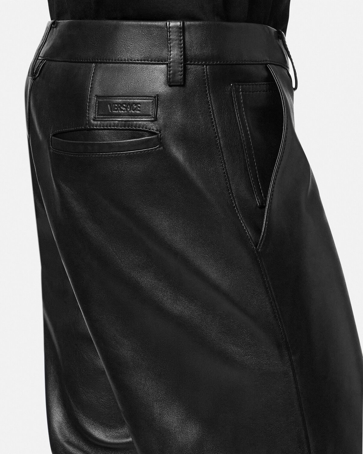 Regular-Fit Plongé Leather Pants - 3