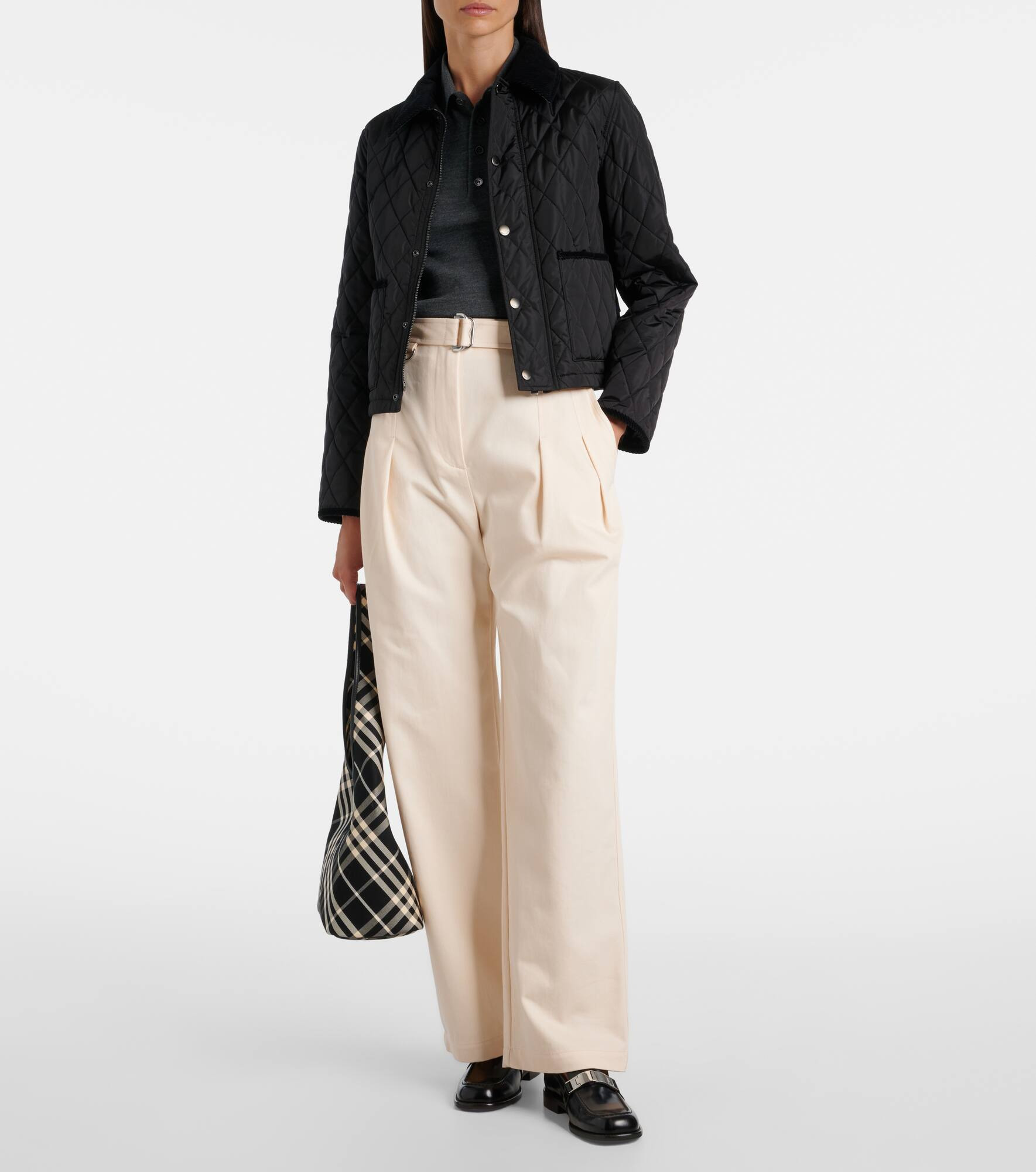 Cotton gabardine tapered pants - 2