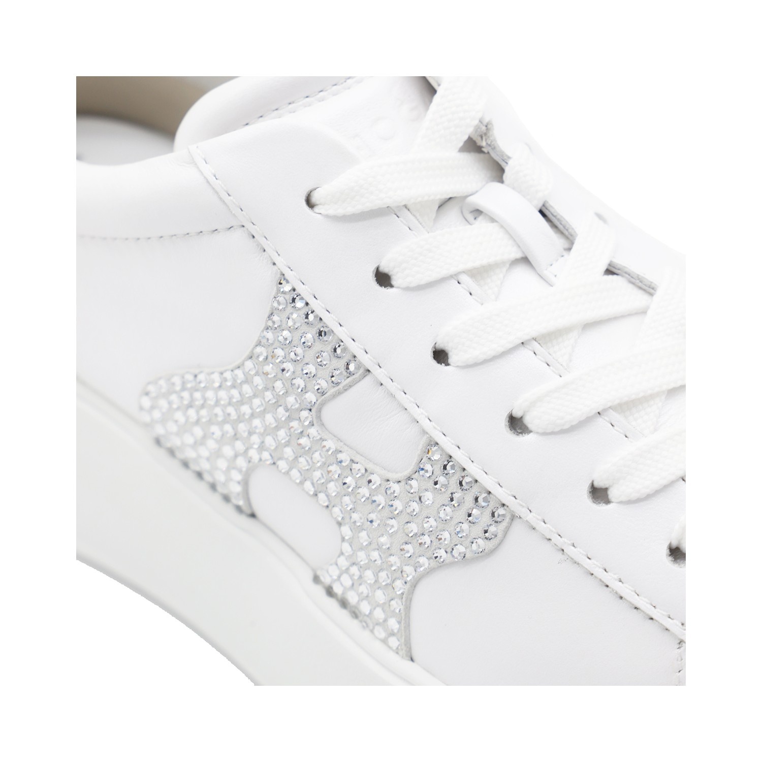 スニーカー HOGAN SS25 Hogan Sneakers White (HXW5640ES90 U36B001) Leather sneakers with rhinestone logo on the side HOGAN