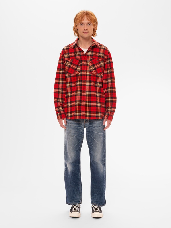 Filip Flannel Shirt Red - 2