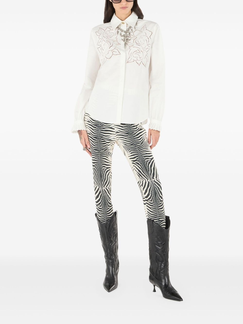 floral-embroidered shirt - 2