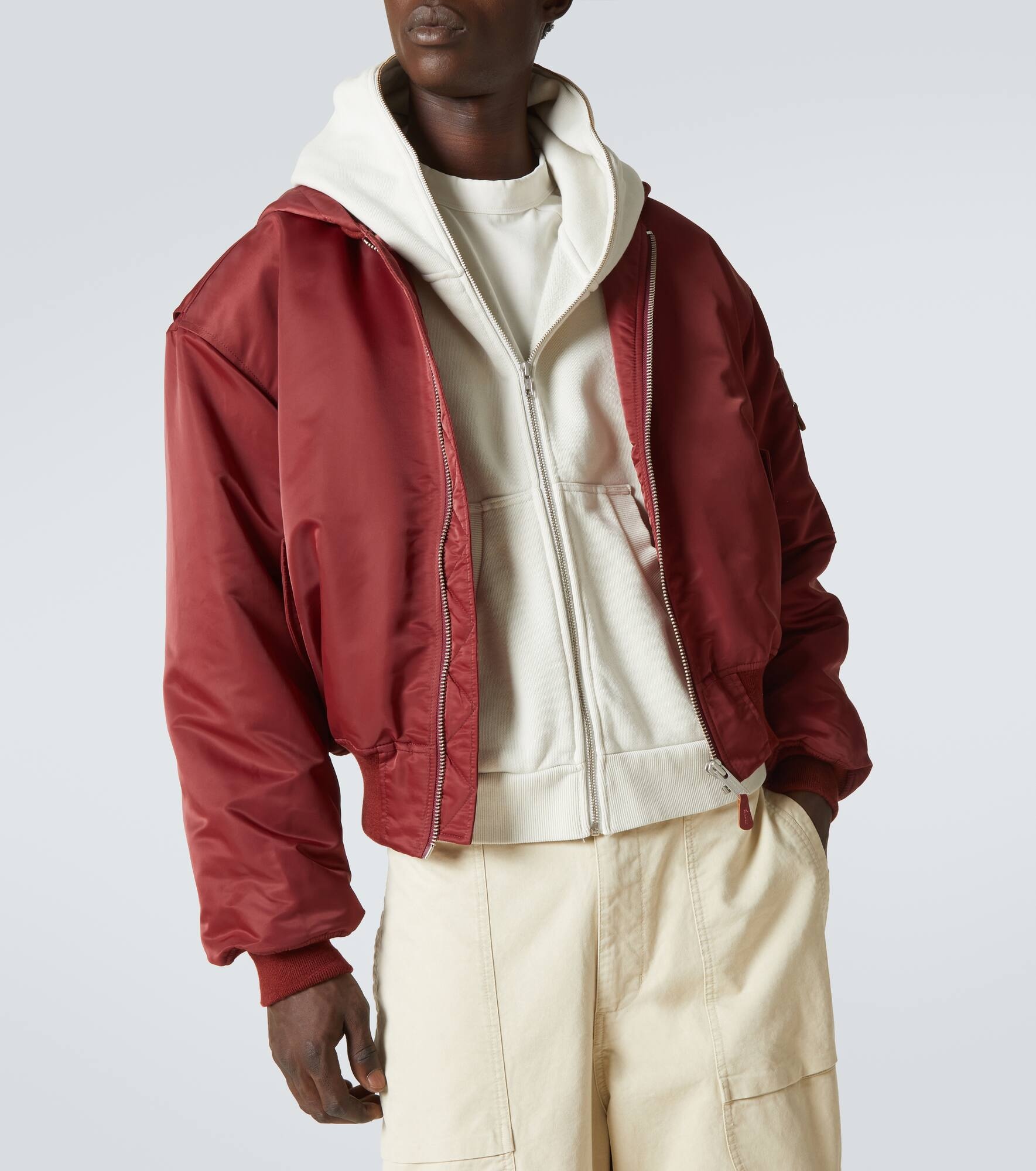 Technical satin bomber jacket - 5