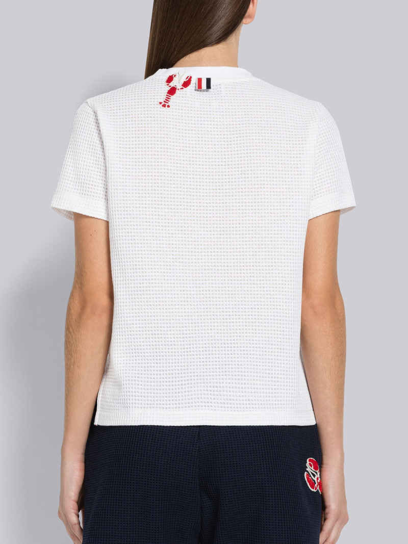 Textured Check Sequin Lobster Short Sleeve Tee 3