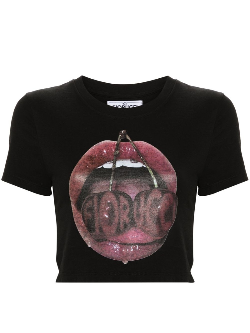 graphic-print cropped T-shirt 1