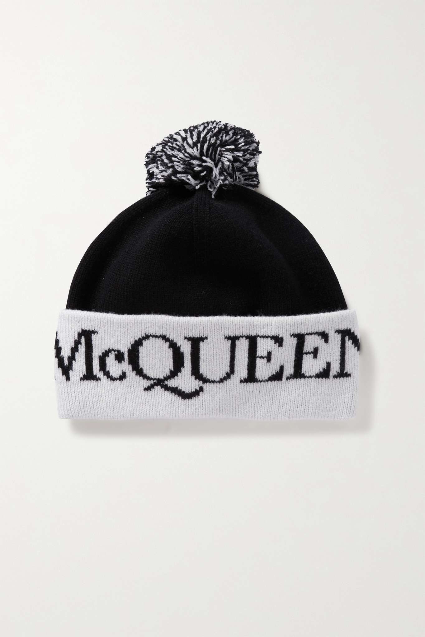 Pompom-embellished wool-jacquard beanie - 1