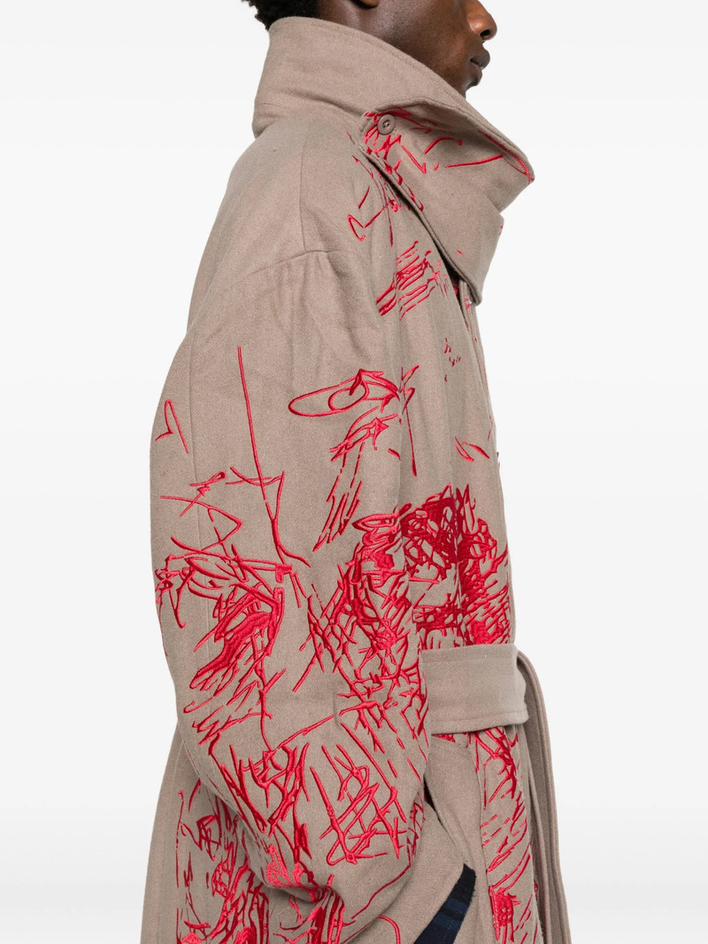 KidSuper Kidsuper Belted Printed Coat outlook