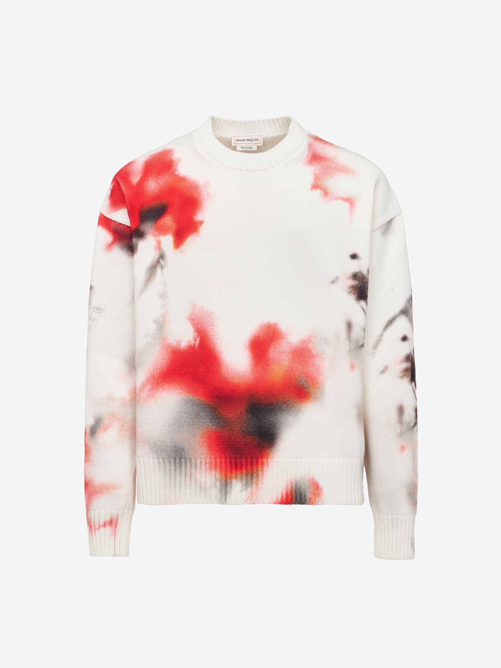 Men's Obscured Flower Jumper in Ivory/red/black - 1