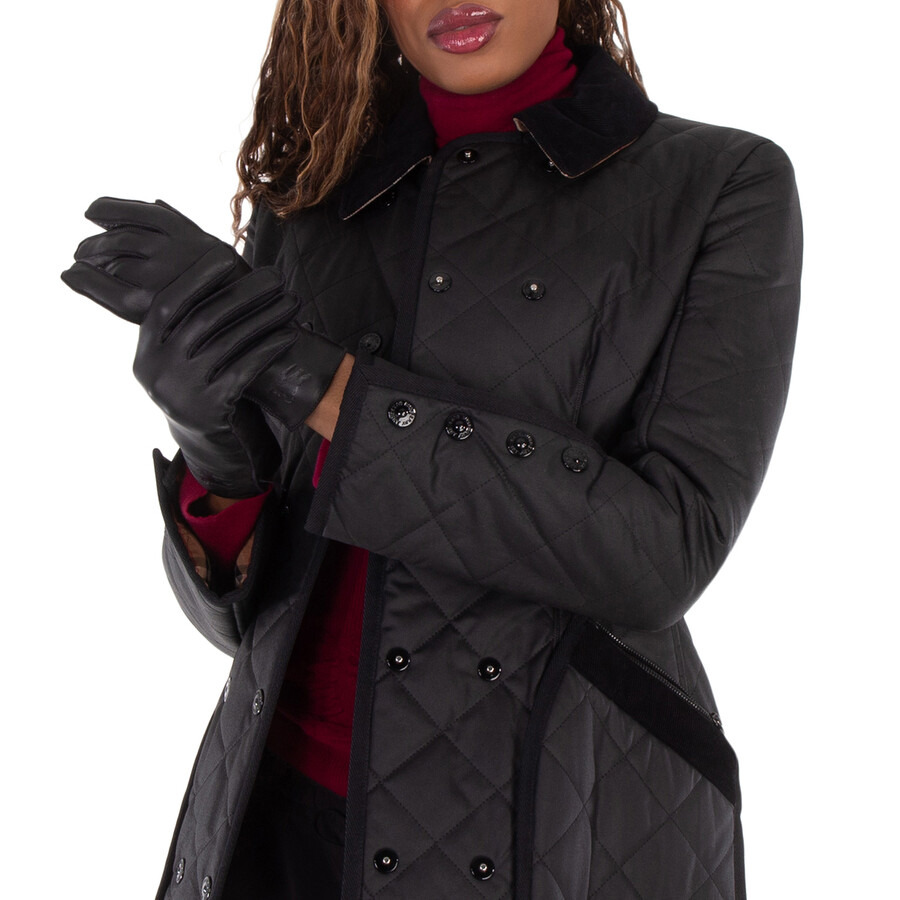 Burberry EKD Debossed Leather Gloves - 2